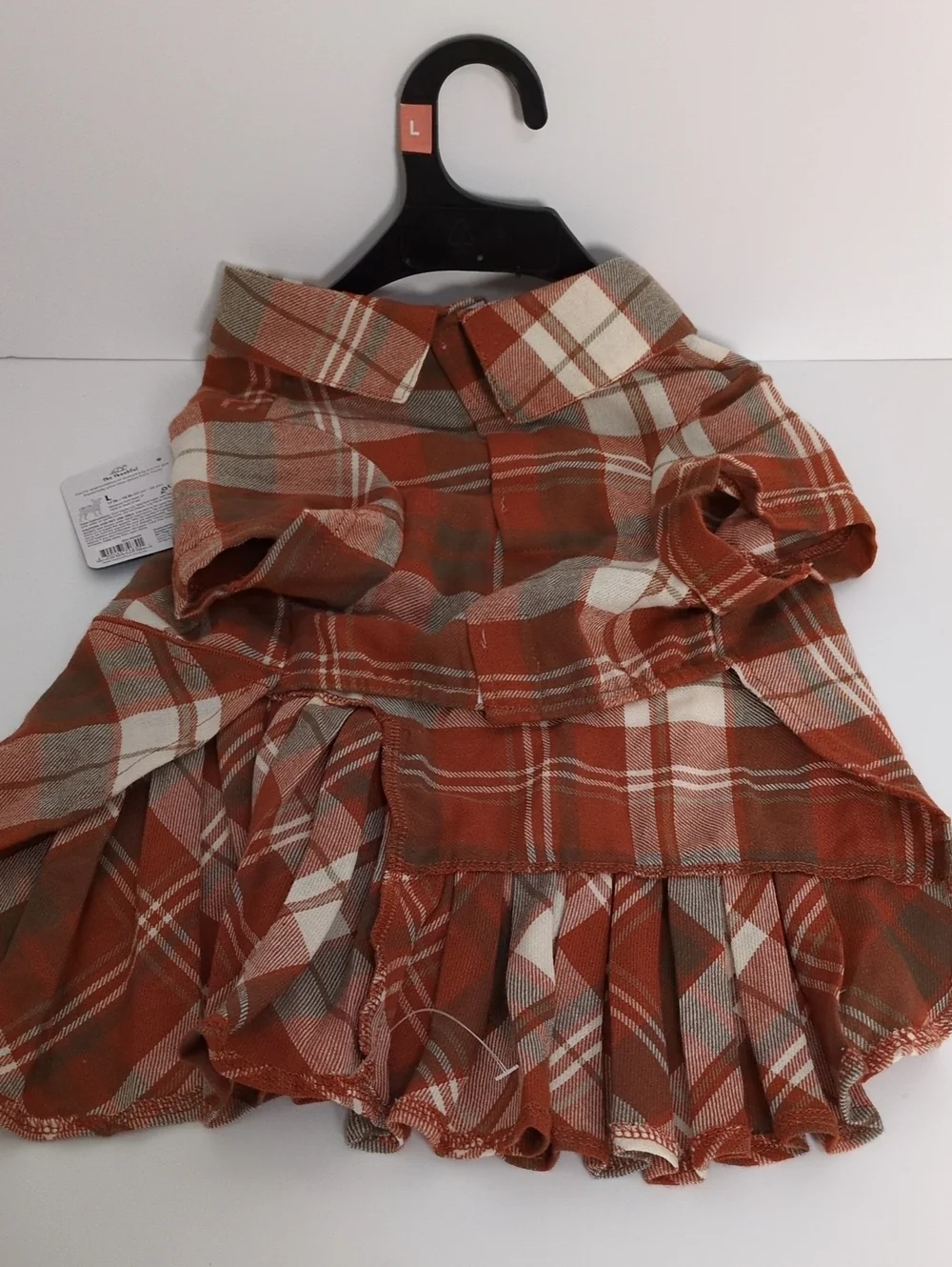 NWT Youly Large Plaid Asymmetric Pleated Dog Dress Fall Thanksgiving Pet Outfit